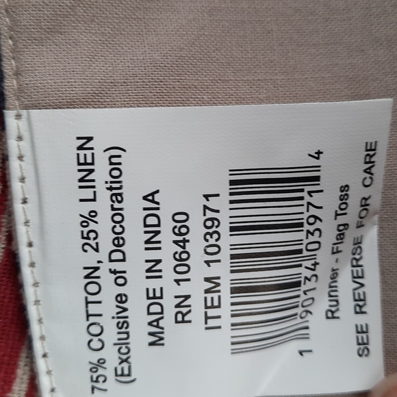 Table Runner Flag Ornament Set USA Americana Patriotic Home Decoration Decor - Picture 3 of 6